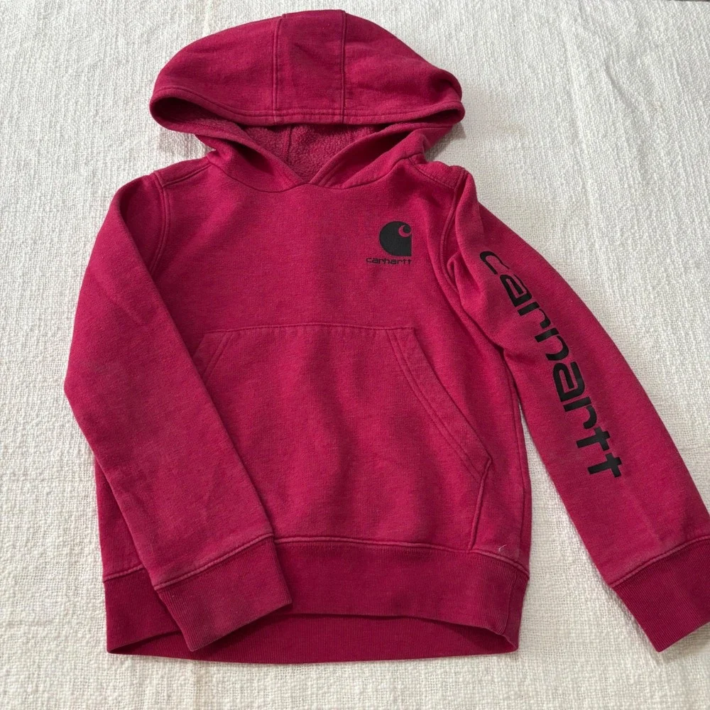 Carhartt Girls Size 6 Lot Hoodie and 2 Long Sleeve Graphic Tees Magenta Purple